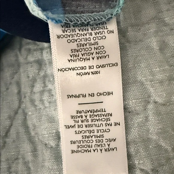 Natori Blue and Green Patterned Size Large Caftan Nightgown EUC - Picture 5 of 6